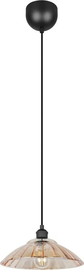 Lustră neagră/chihlimbar din metal cu abajur din sticlă ø 29,5 cm Eluna – Reality