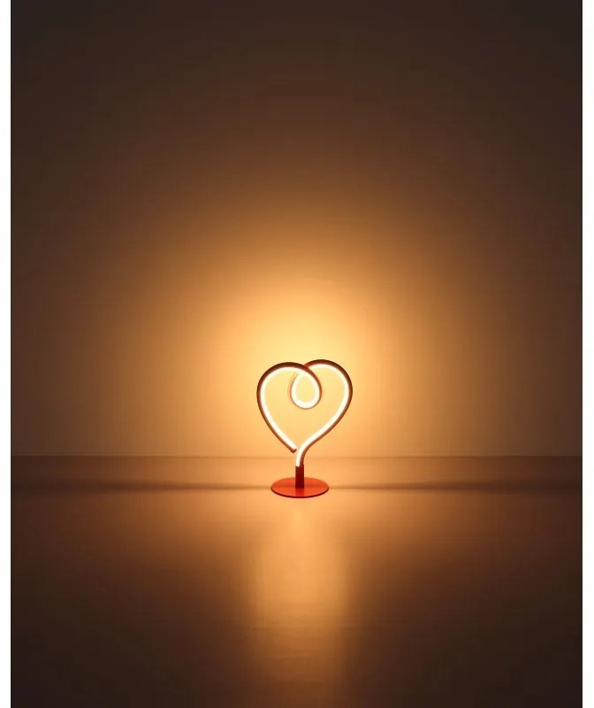 Veioza LED Lampa de masa metal rosu AMORE