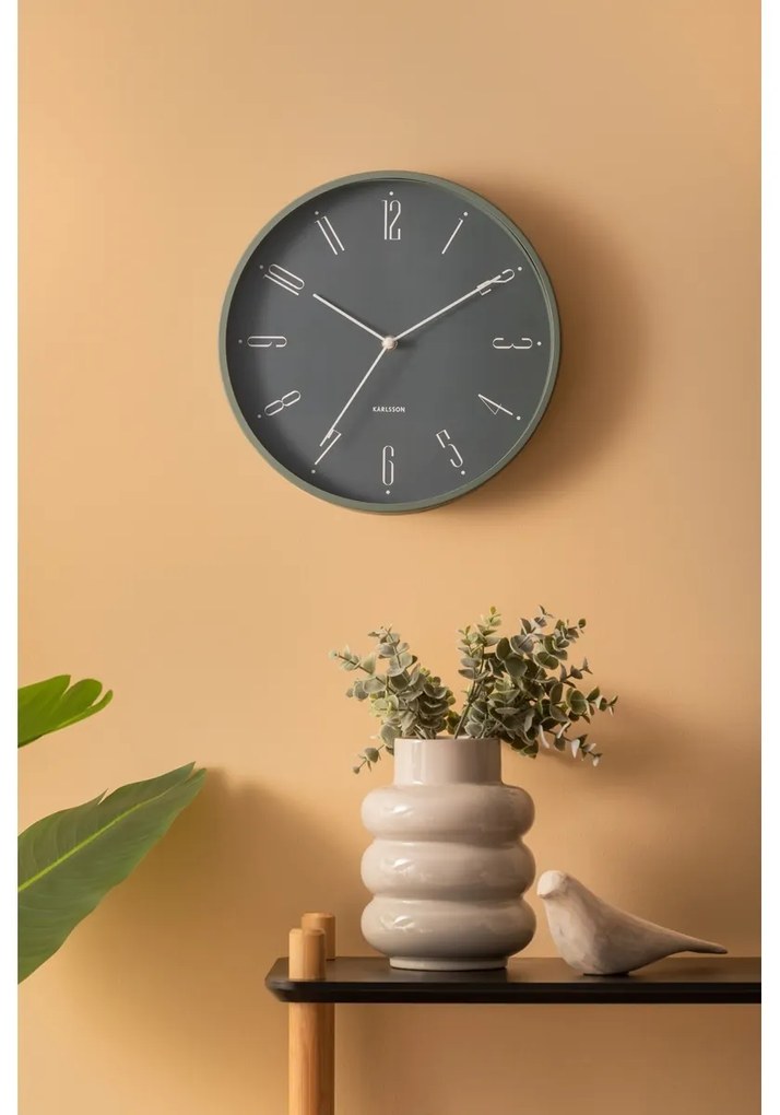 Karlsson 5988GR ceas de perete design, gri,diametru 30 cm