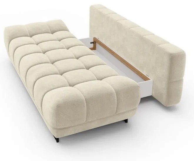 Canapea extensibilă cu 3 locuri și tapițerie de catifea Windsor &amp; Co Sofas Cirrus, bej