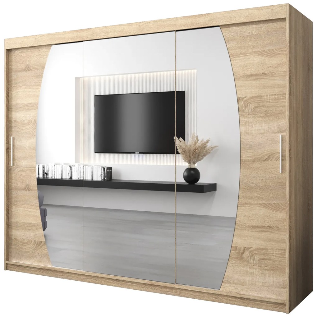 Dulap de haine 250 cm Eclipse (Stejar sonoma + Stejar sonoma). 1063454