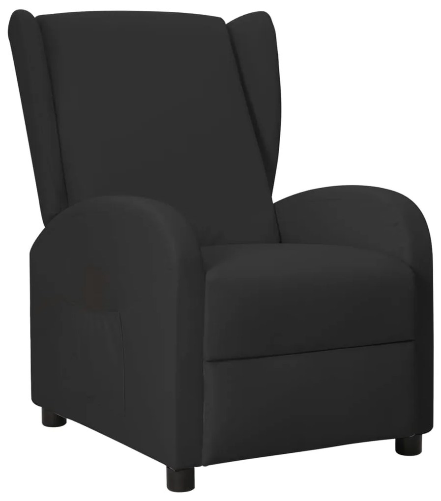 342325 vidaXL Fotoliu rabatabil cu spătar înalt, negru, piele ecologică