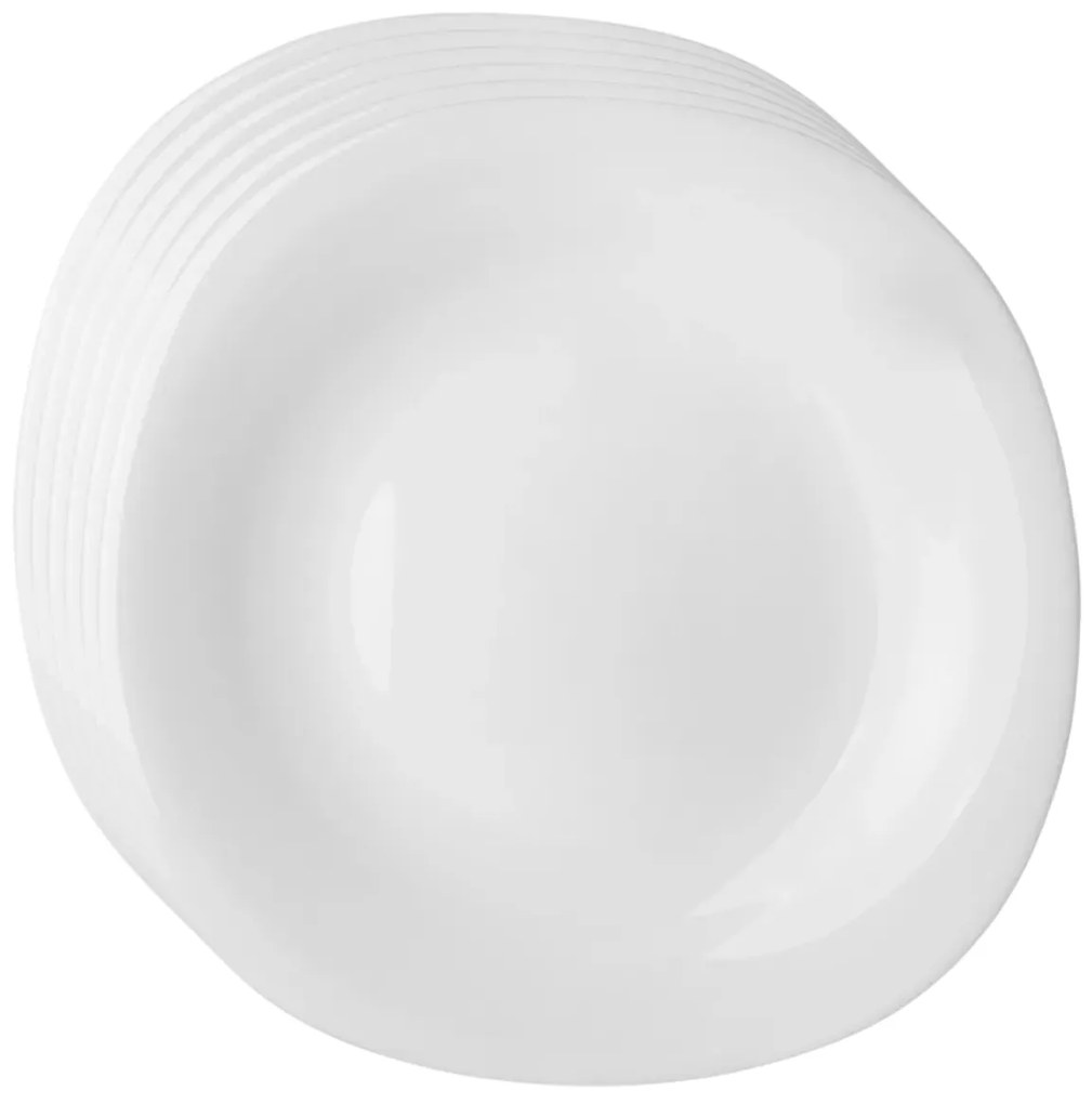 Set de farfurii de desert din sticlă opală AltomWhite harmony 21,5 cm, 6 buc