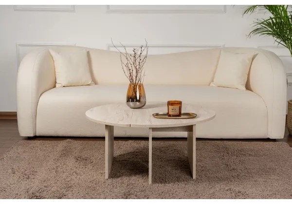 Masă de cafea LUVIA, decor marmură bej