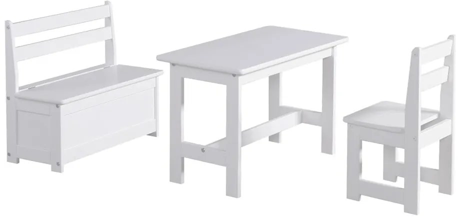 Măsuță din lemn de pin pentru copii Pinio Baby, alb