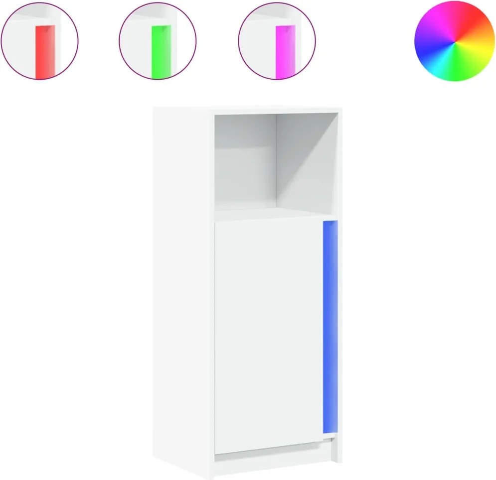 vidaXL Dulap cu LED, alb, 42,5x34x100 cm, lemn prelucrat