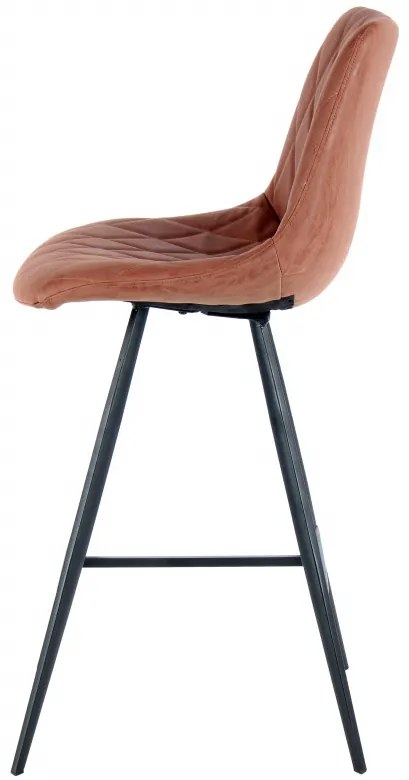 Set 2 scaune de bar cu aspect de piele Frances maro