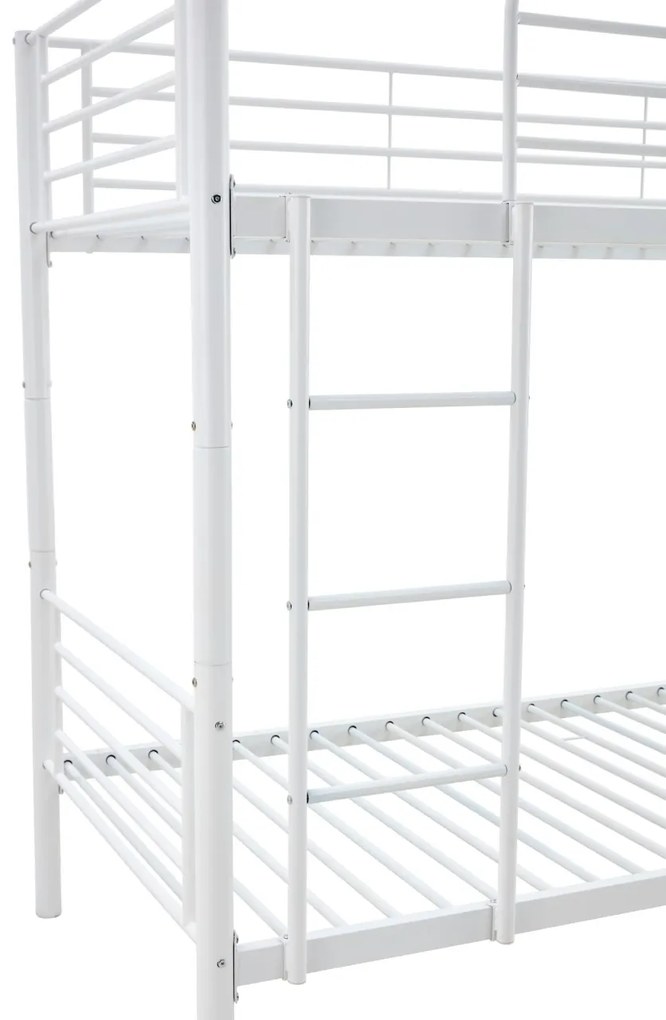 Pat supraetajat metalic Bunky alb - 90 x 200 cm