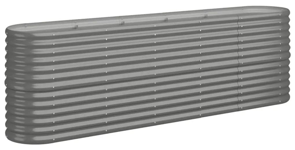 Jardiniera gradina gri 224x40x68 cm otel vopsit electrostatic 1, Gri, 224 x 40 x 68 cm
