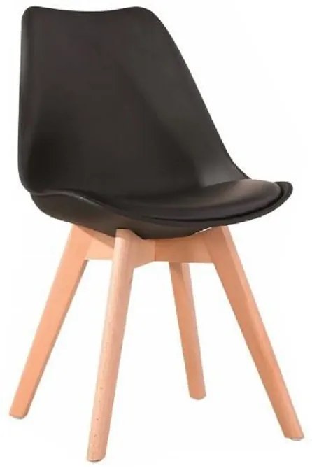 OFERTA Scaun negru BALI MARK cu picioare din fag II. calitate