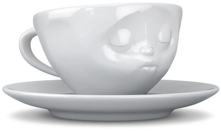 Ceașcă din porțelan pentru cafea 58products Kiss, 200 ml, alb