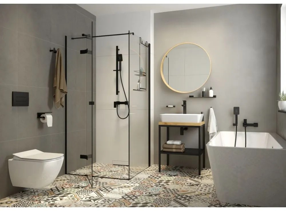 Cada baie freestanding dreptunghiulara lipita de perete 170 x 80 cm, Hiacynt, Deante 1700x800 mm