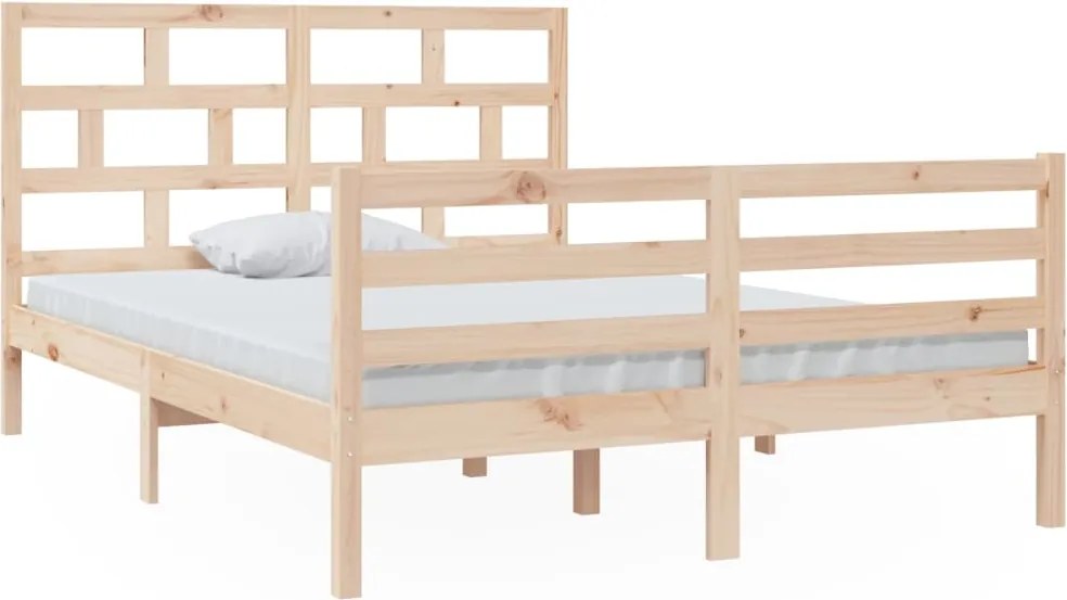 vidaXL Cadru de pat, 140x200 cm, lemn masiv de pin
