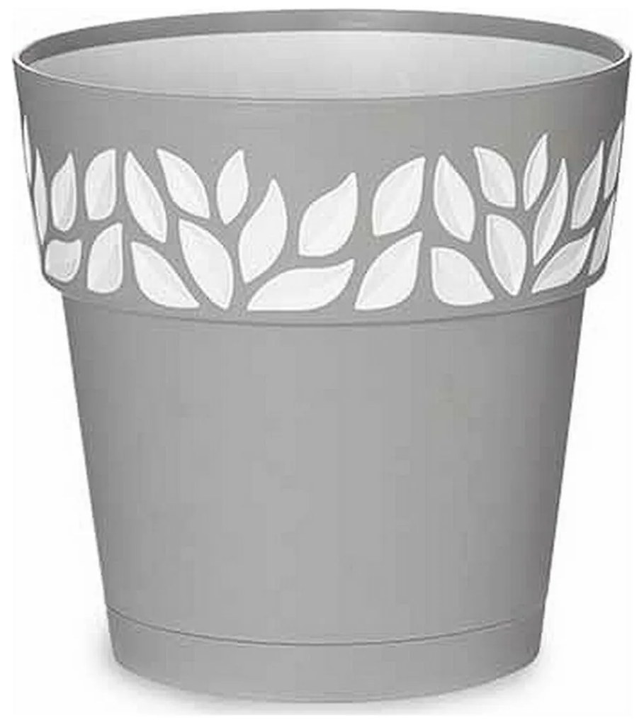 Ghiveci cu auto-udare cloe gri plastic (19 x 19 x 19 cm)