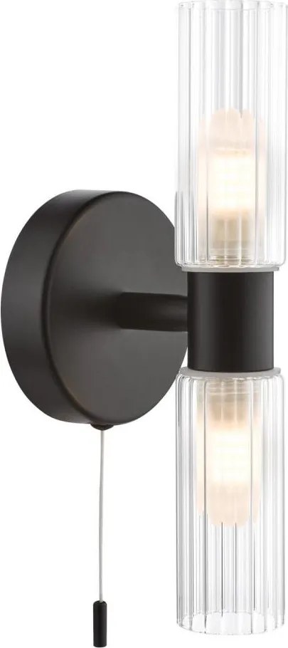 Där Lighting BOL0922 - Aplica de perete pentru baie BOLTON 2xG9/5W/230V IP44 neagră
