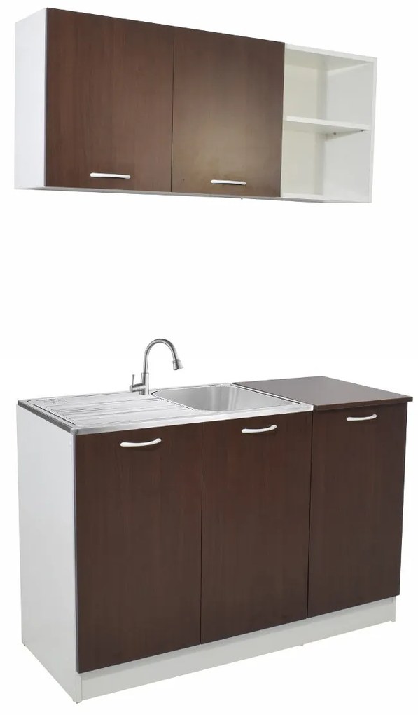 Set Bucatarie Ara, Wenge/Alb, L 120 cm
