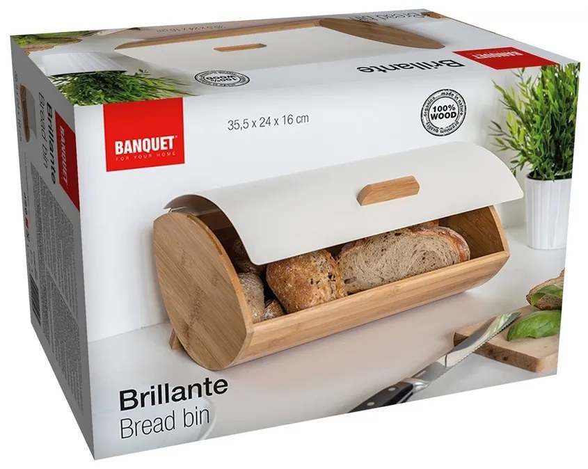 Cutie de pâine Banquet Bamboo BRILLANTE , 35,5 x 24 x 16 cm