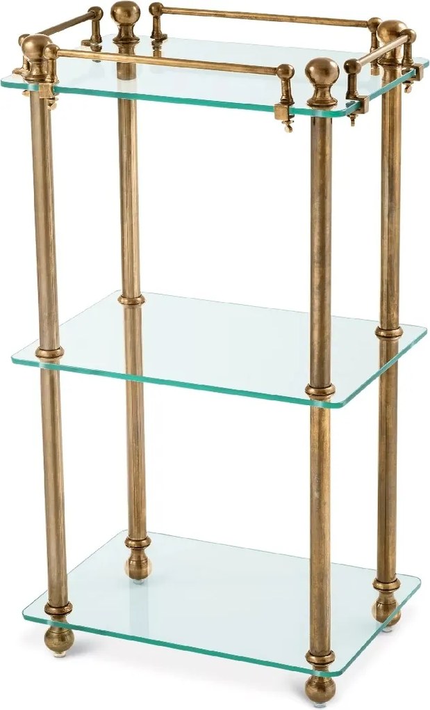 Raft design LUX pentru baie sau sufragerie Rack Devon alama vintage