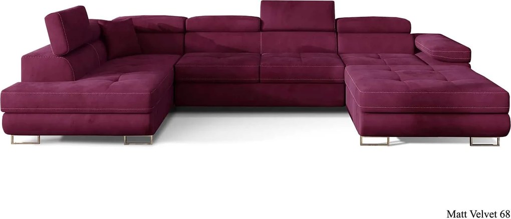 Colțar lemn masiv Formă U Extensibil Roger 345x202cm Personalizabil - Monolith 37 + Monolith 97, Stânga