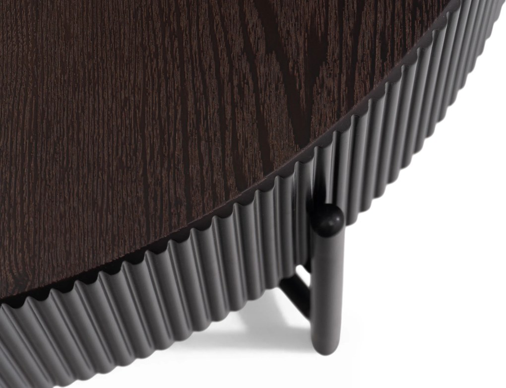 Măsuță de cafea pentru living Corbi 80 cm - nuc închis / negru mat