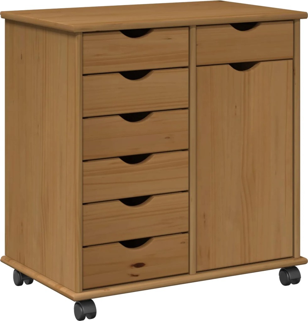 vidaXL Cabinet mobil Maro miere 63,5 x 39 x 65,5 cm Lemn de pin masiv
