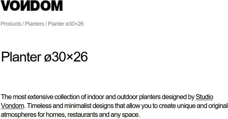 Set de 4 Ghivece plante design decorativ exterior/interior MACETA PLANTER 30×26cm