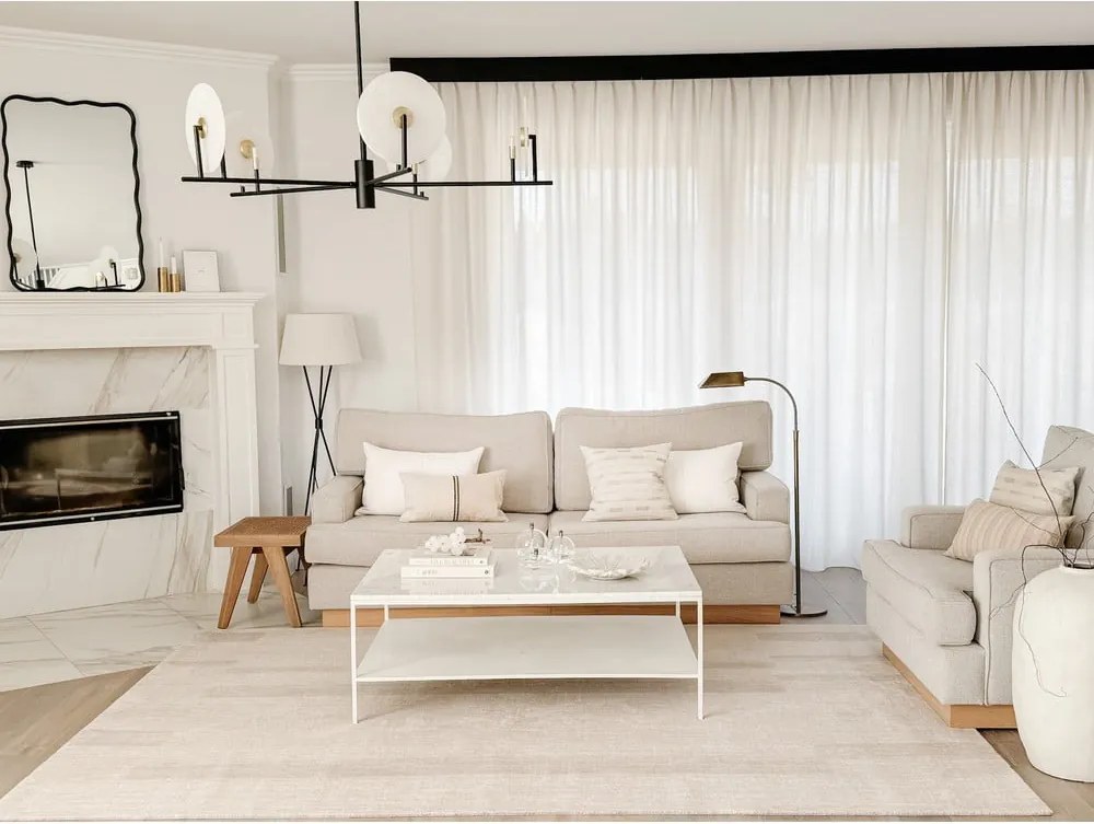 Covor bej din lână 160x240 cm Agnus Brush Lines – Agnella