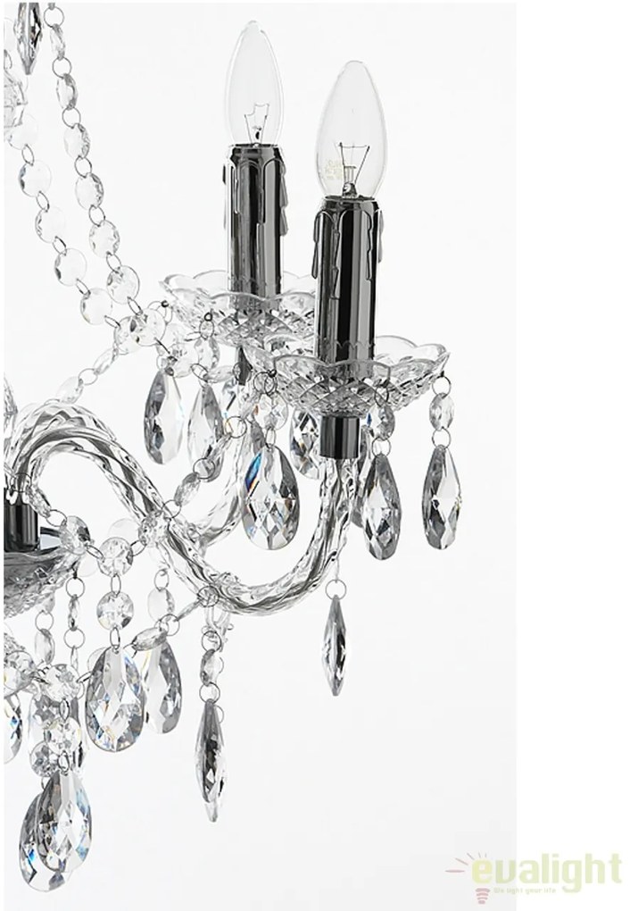Candelabru stil clasic cu 5 brate JEWEL transparent 1585 FTP