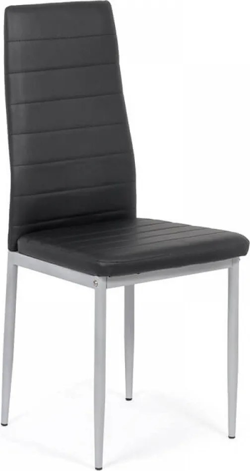 Scaun dining Vera 183, negru, piele ecologica