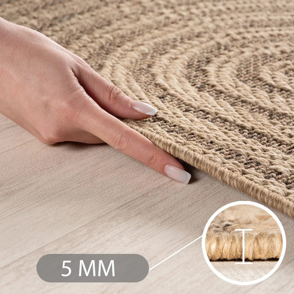 Covor pentru exterior și interior maro rotund ø 120 cm Timber 1401 – Ayyildiz Carpets