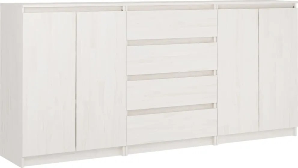 vidaXL Dulapuri laterale, 3 buc., alb, lemn masiv de pin