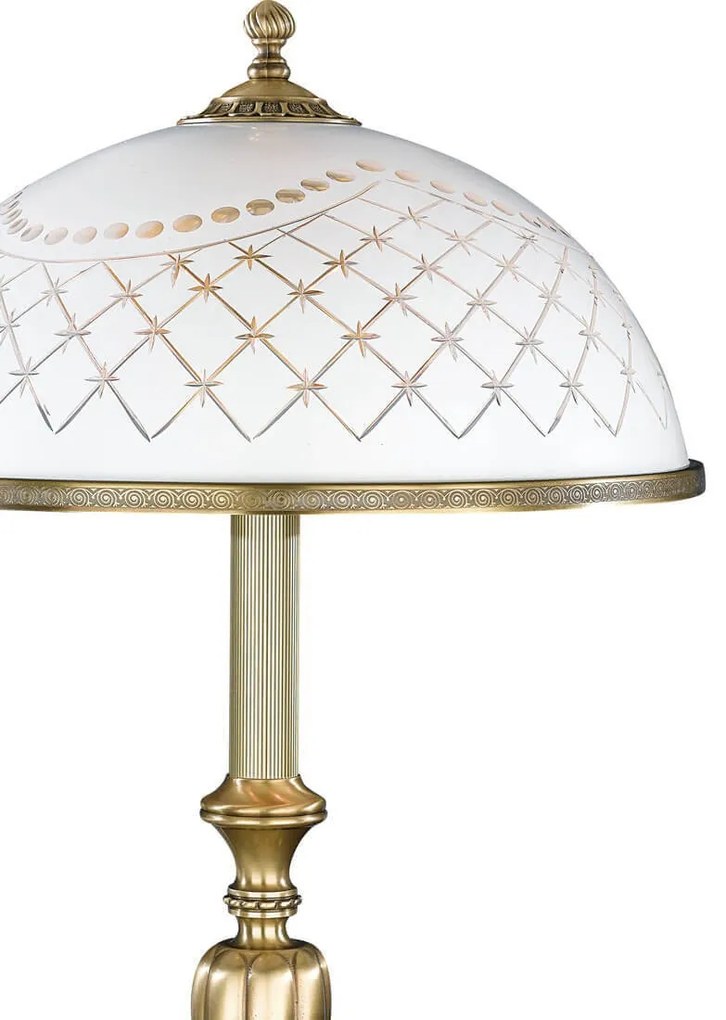 Veioza, lampa de masa clasic design italian din alama, sticla 7002 RA-P. 7002 G