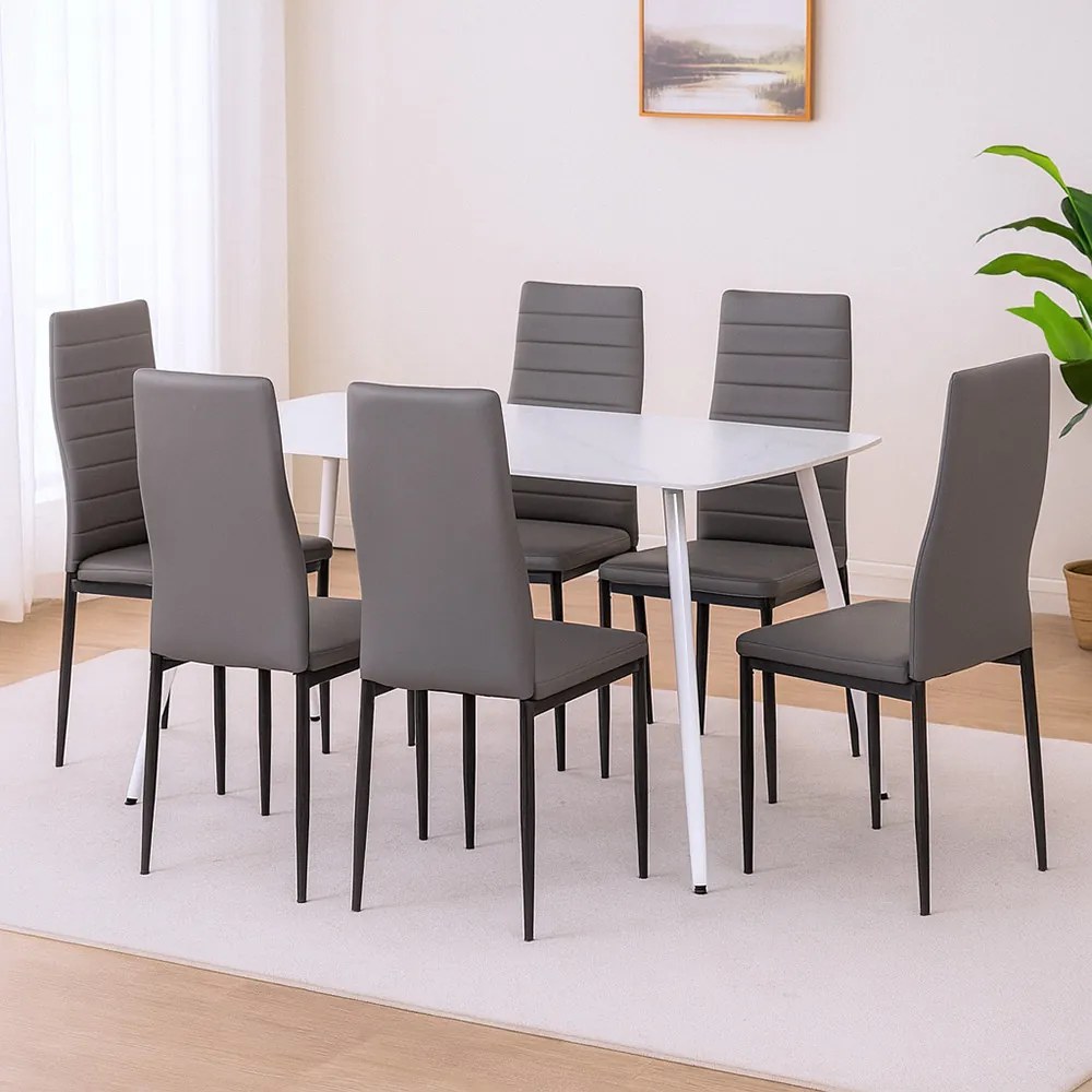 Renton 6+1 dining set gri-negru