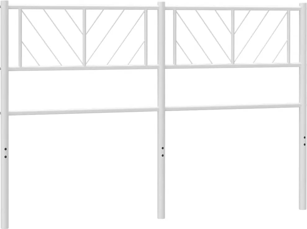 vidaXL Tăblie de pat de schimb metalică, alb, 135 cm