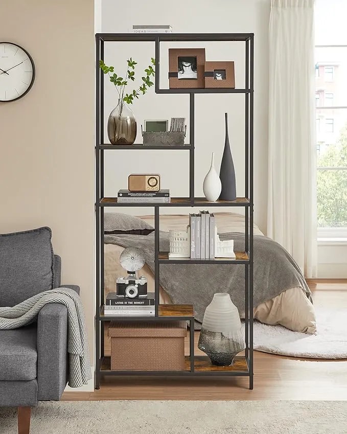 Biblioteca de design TAYLOR 180x80 cm, maro rustic