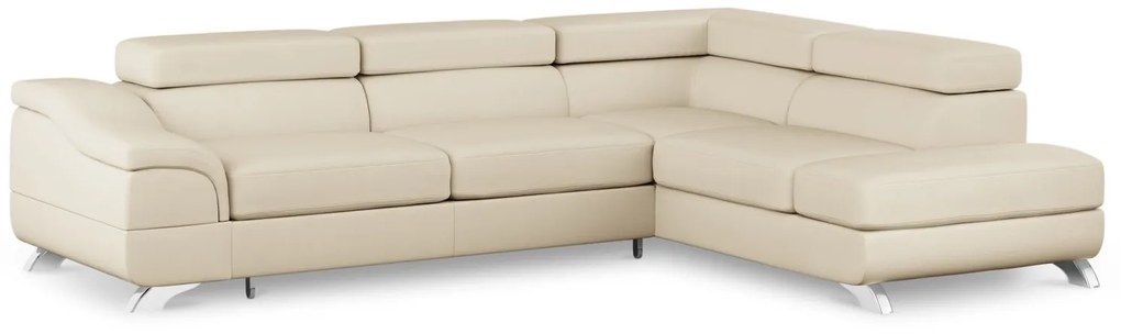 Coltar extensibil Onyx, colt pe partea dreapta cu tapiterie din piele ecologica, bej