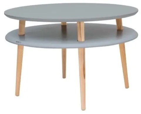 Masă de cafea cu picioare din lemn Ragaba UFO, Ø 70 cm, gri închis