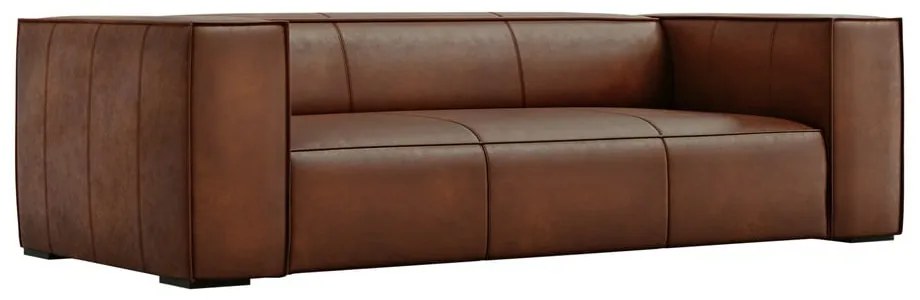 Canapea maro coniac cu tapițerie din piele 227 cm Madame – Windsor & Co Sofas