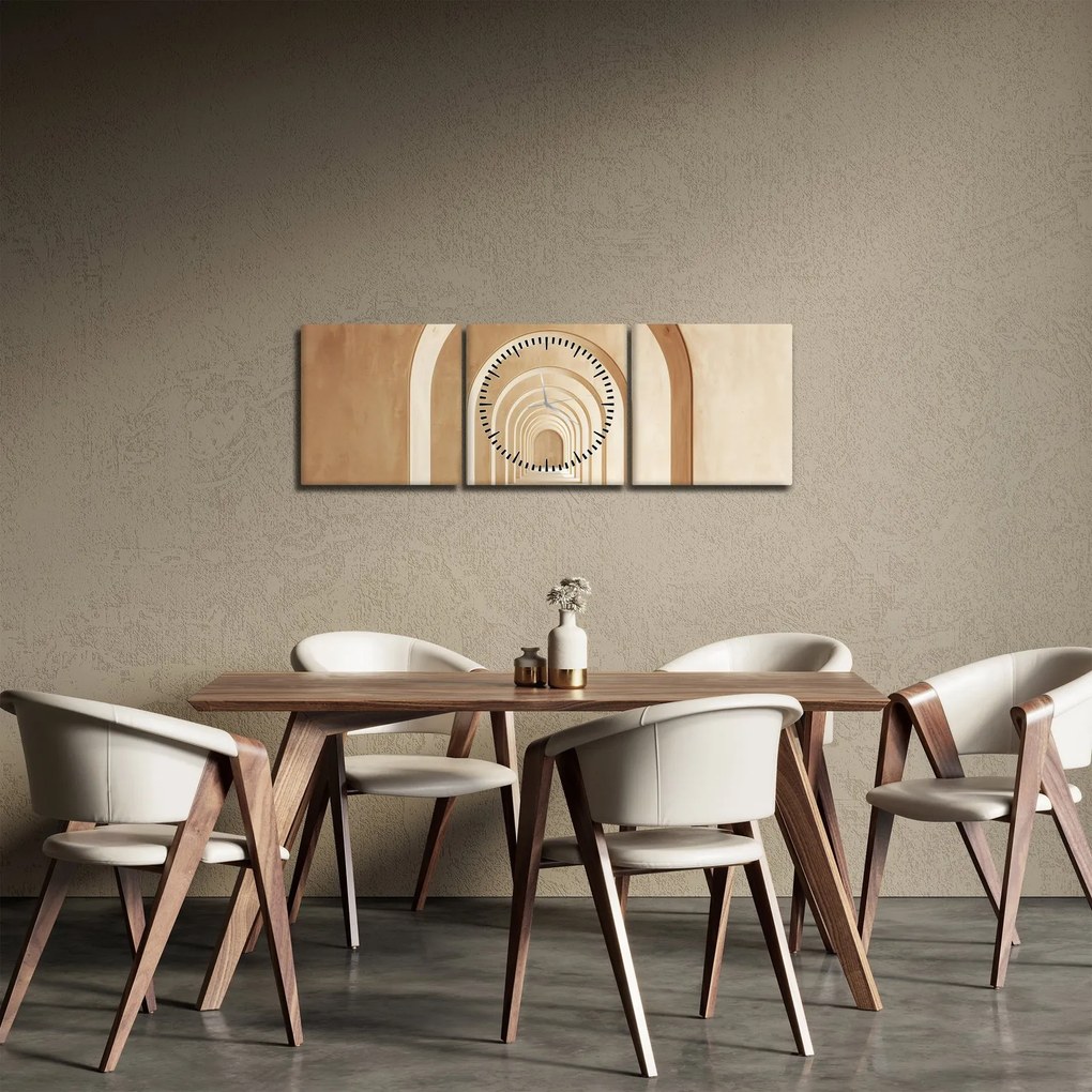 Tablou - Pasaj Bej (cu ceas) (90x30 cm)