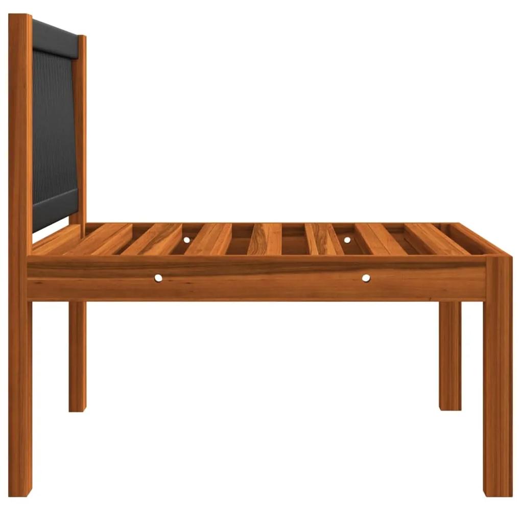 Set mobilier gradina cu perne, crem, 7 piese, lemn masiv acacia 2x colt + 4x mijloc + masa, 1