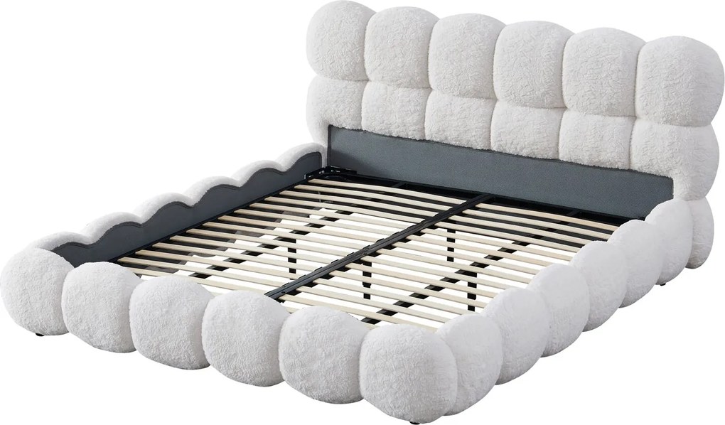 Pat dormitor dumonde, tapitat bej, Empress 180x200 cm