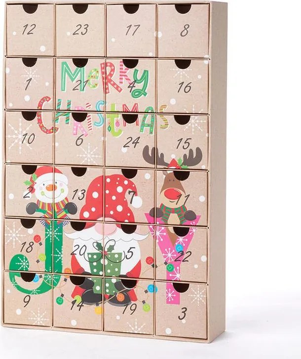 decoDoma Calendarul de Advent cu sertare PAPER spiriduș