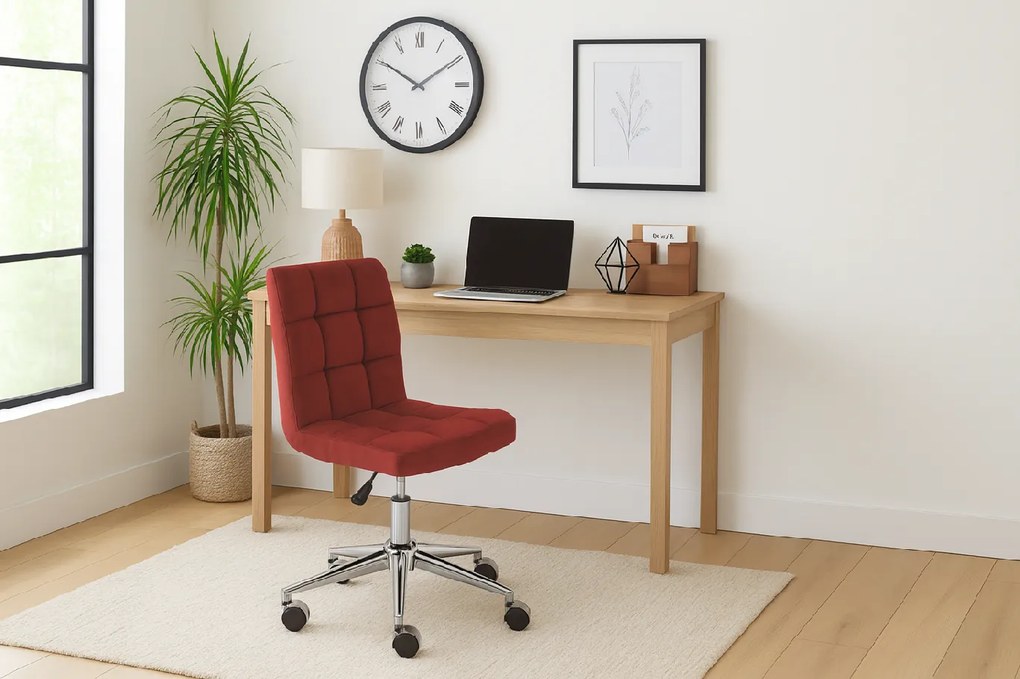 Scaun de birou din catifea Q-020 VELVET, culoare vin