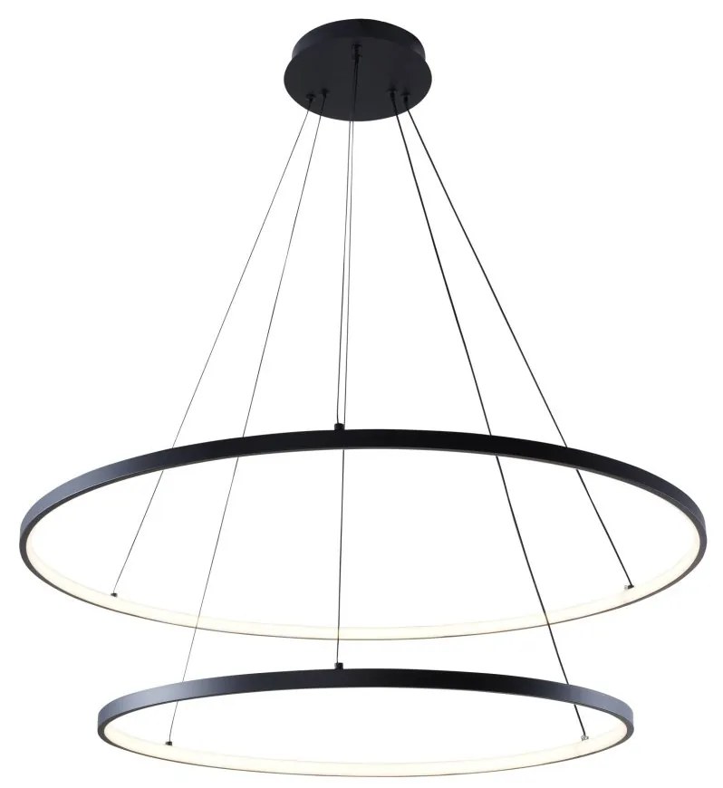 Lustra LED moderna design circular BRENO negru 60/80cm