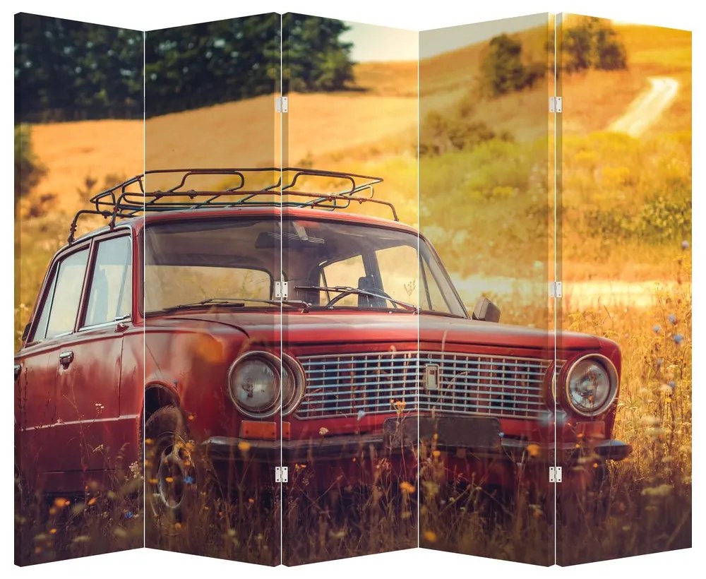 Paravan - Mașină în câmp (210x170 cm)