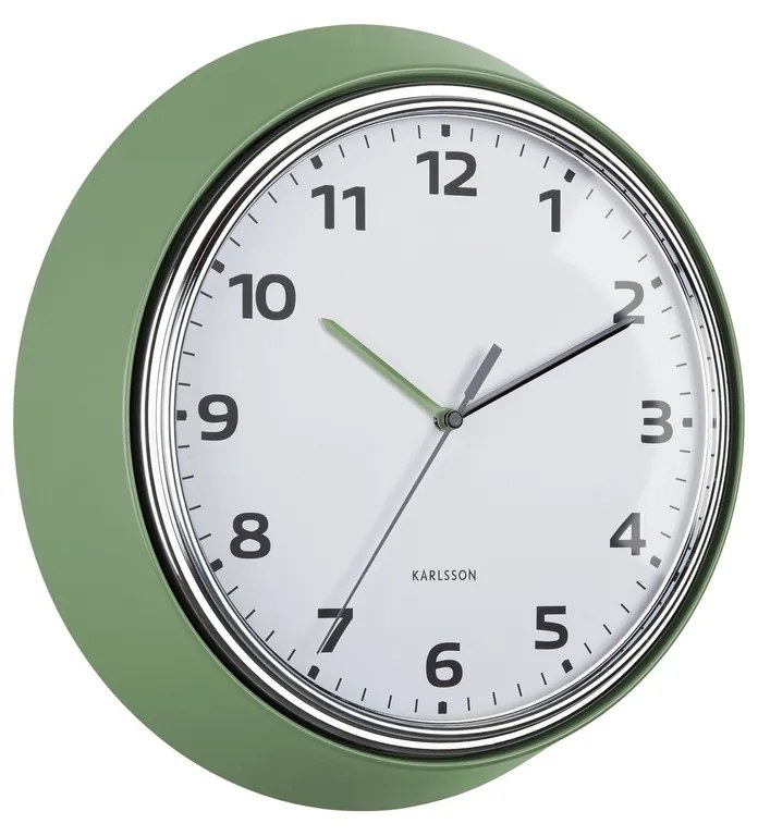 Karlsson 6006GR ceas de perete design verde,diametru 34 cm