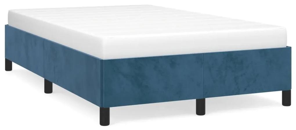 3269655 vidaXL Cadru de pat, albastru închis, 120x190 cm, catifea