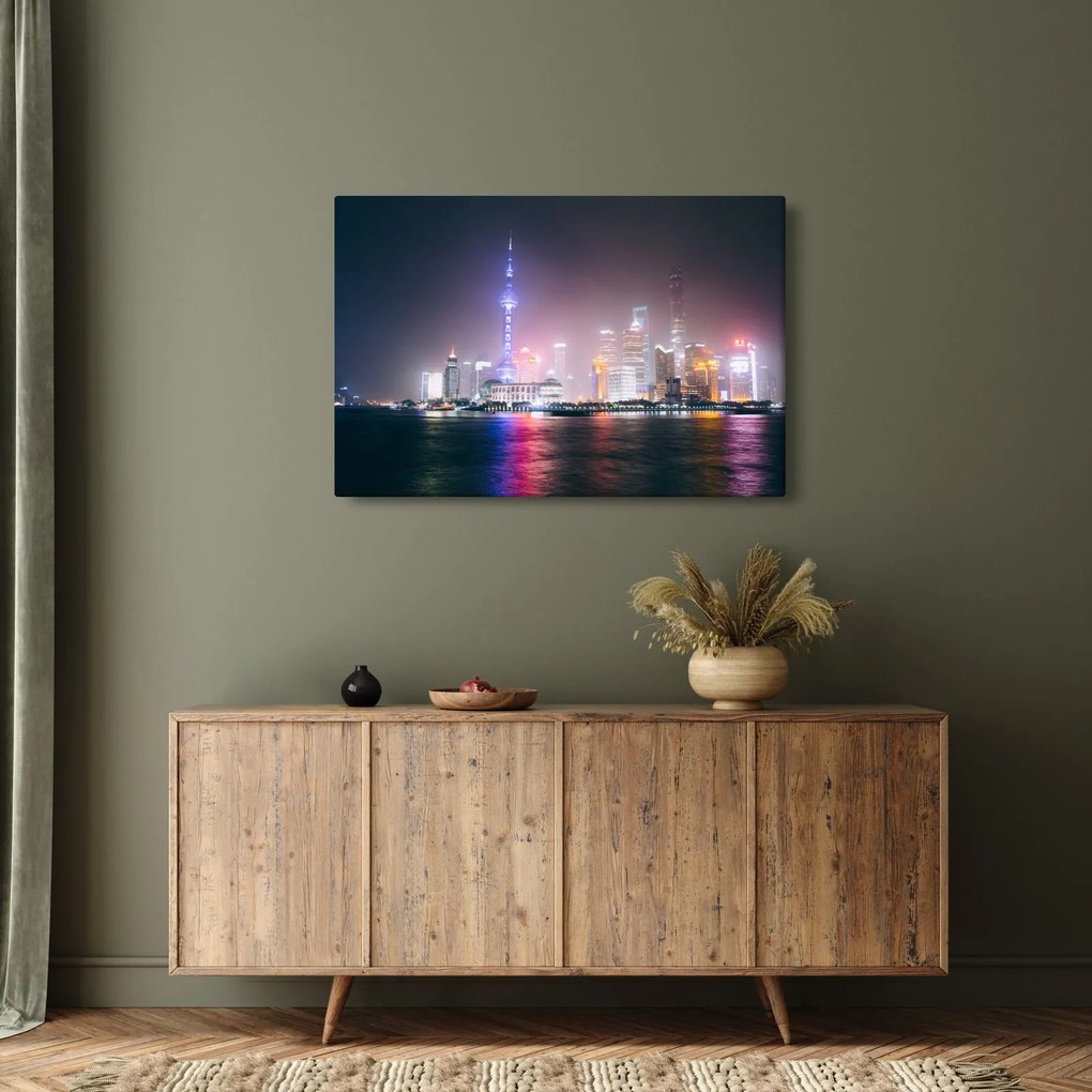 Tabloul Shangai nocturn (90x60 cm)