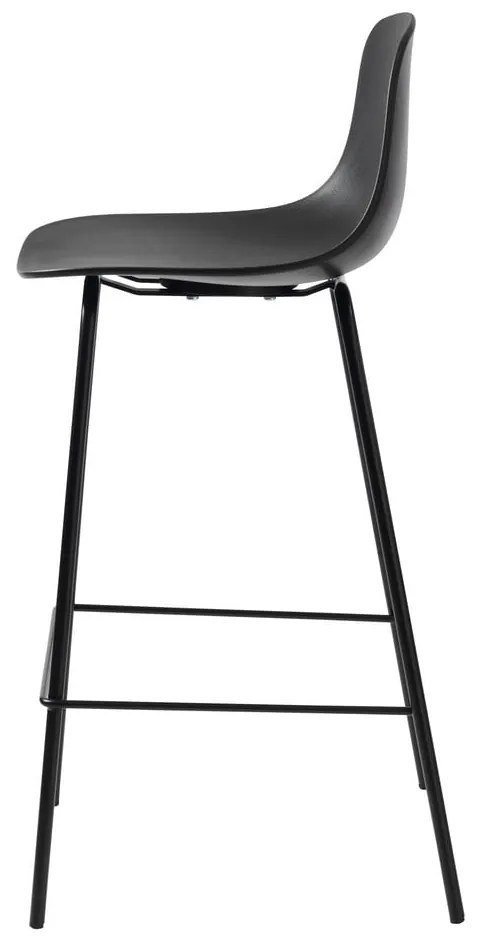 Scaun de bar negru din plastic (înălțime șezut 67,5 cm) Whitby – Unique Furniture