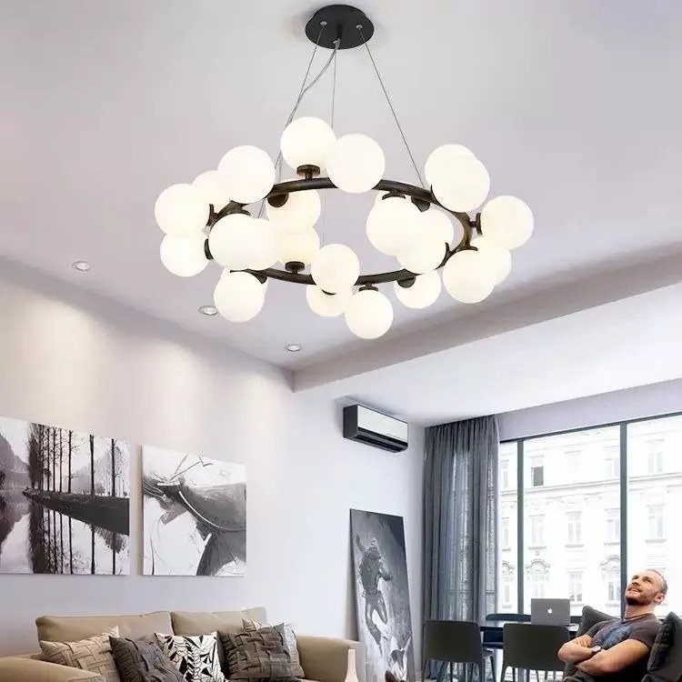 Lustra 1010-25 BK – candelabru modern cu 25 globuri, soclu G9